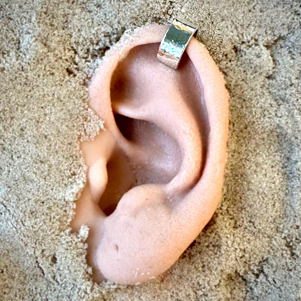 Whitecaps 5mm wide ear cuff upper earcuff thick cuff earring helix cuff fake ear piercing jewelry
