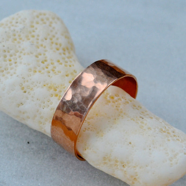 Whitecaps RING 14K rose gold real wide hammered band rings classic band ring modern wedding ring 6mm wide handmade custom pounded ring inclusive sizes jewerly sustainable rings nautical wedding