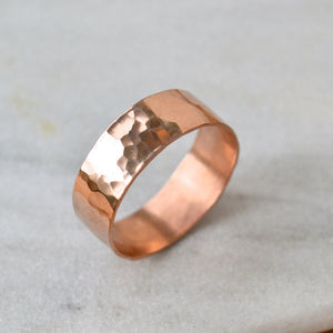 Whitecaps RING 14K rose gold real wide hammered band rings classic band ring modern wedding ring 6mm wide handmade custom pounded ring inclusive sizes jewerly sustainable rings nautical wedding