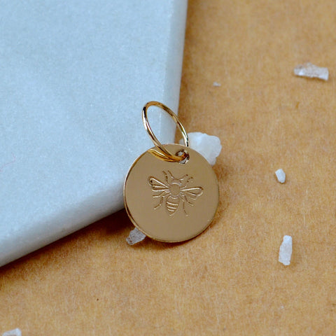 Bee charm pendant gold filled bumble bee charm dainty jewelry sustainable charms