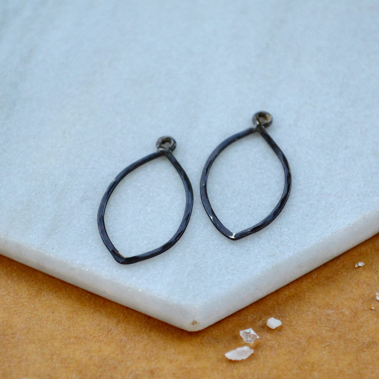 buffy earring jackets shiny dagger shape earring charms versatile stud earring backs black oxidized silver