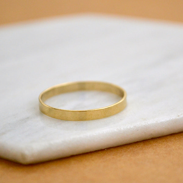 gold filled SIMPLICITY BAND RING delicate classic band ring simple stacking rings 2mm wide stack ring water proof