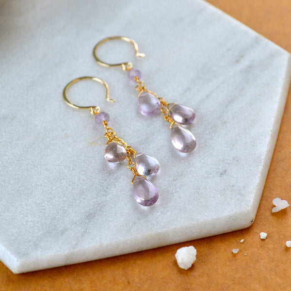 lilac blooms earrings handmade jewelry gemstone earring ametrine dangle earrings gold sustainable jewelry handmade ametrine earrings