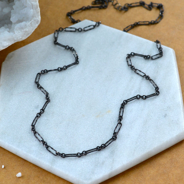 longboard necklace custom chain necklaces dainty silver chain necklace dappled link chain handmade black silver simple chain necklace layering