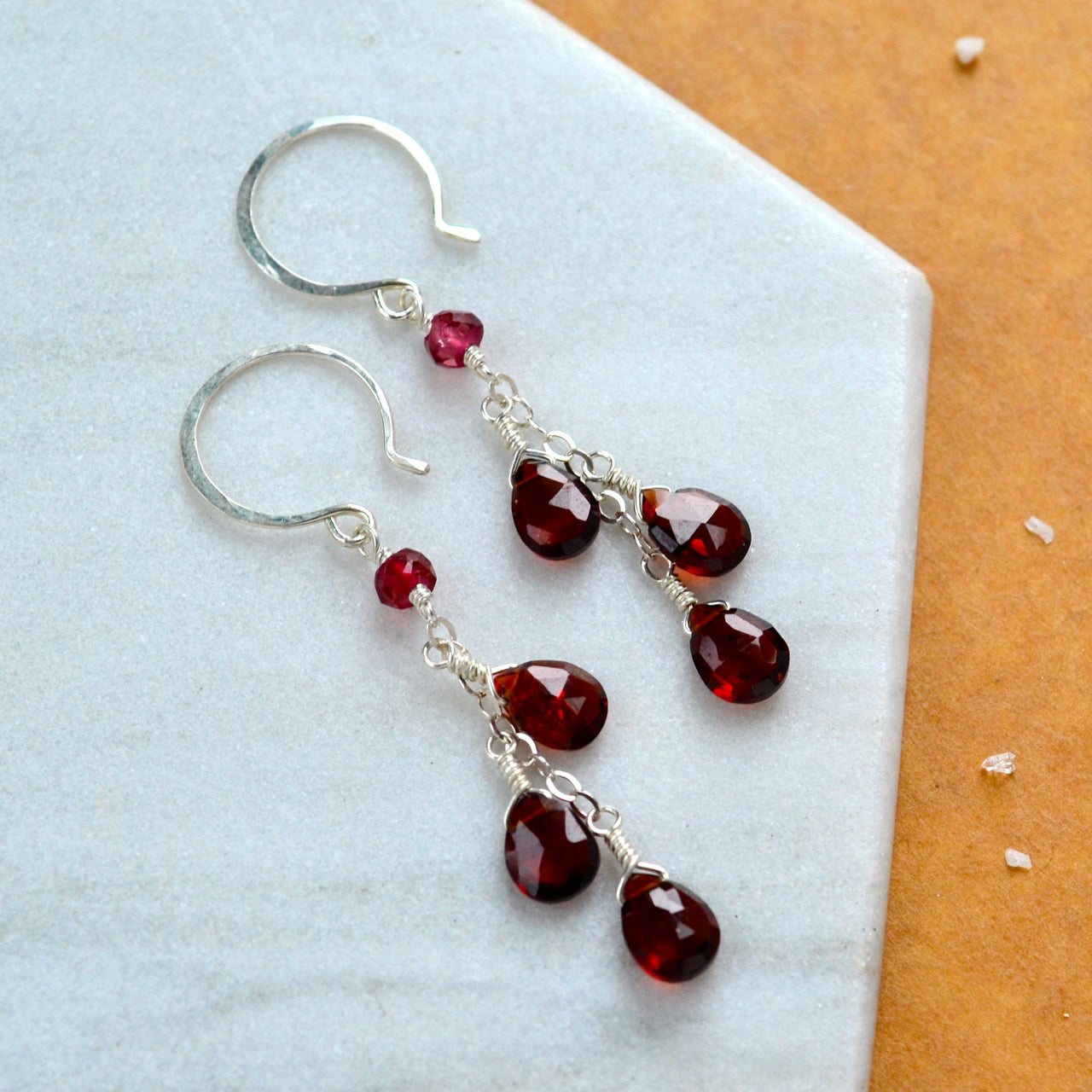 minoan gemstone earrings garnet earring dangles long red garnet earrings silver