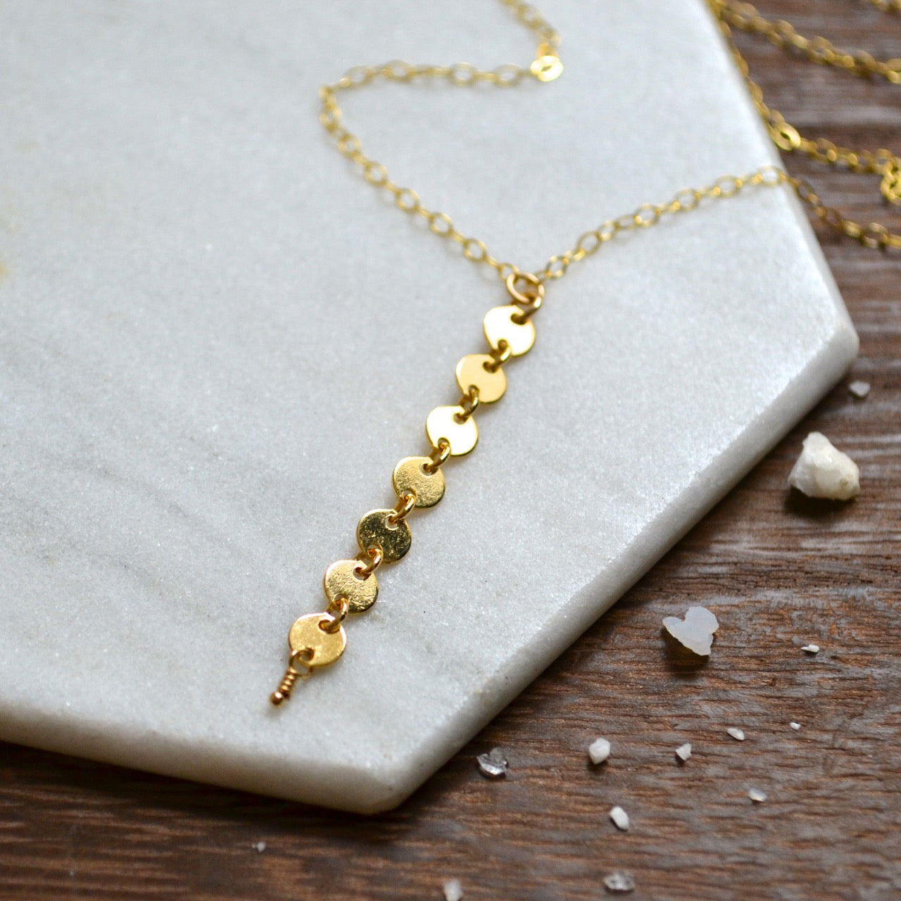 pieces_of_eight_necklace_y_necklaces_coin_dangle_chain_necklace_custom_chains_gold_filled_sustainable_jewelry