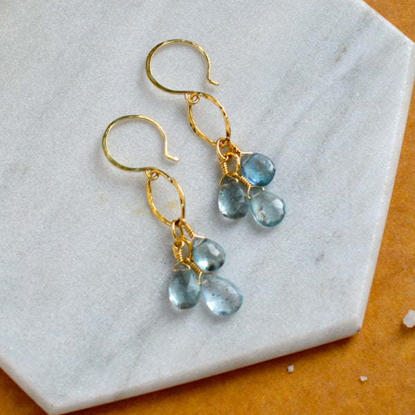 serenity earrings gold filled handmade earring moss aquamarine dangle ear rings gold filled sustainable jewelry