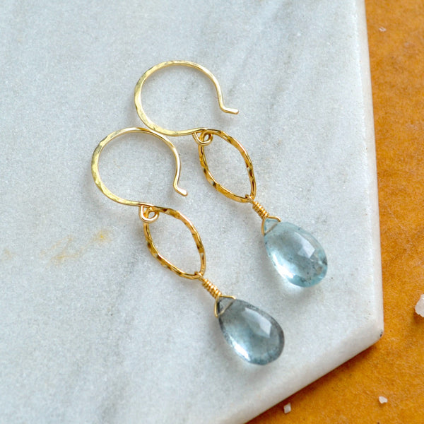 the keys earrings handmade moss aquamarine earring gemstone dangle ear rings gold sustainable jewelry