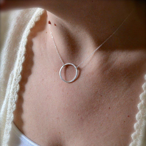 Eternity Necklace - handmade single circle eternity necklace in gold or silver - Foamy Wader