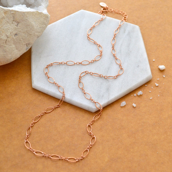 Island Custom Chain Necklace - oval long and short layering chain necklace - Foamy Wader