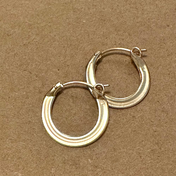 lifesaver hoops pressed flat hoop earrings hinged hoops thick flattened hoops gold filled simple hoop sustainable jewelry