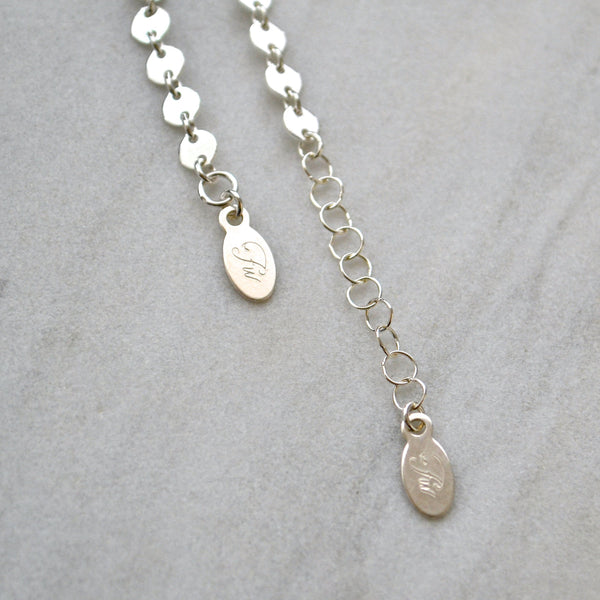 Simplicity Custom Chain Necklace - simple circle layering chain necklace - Foamy Wader