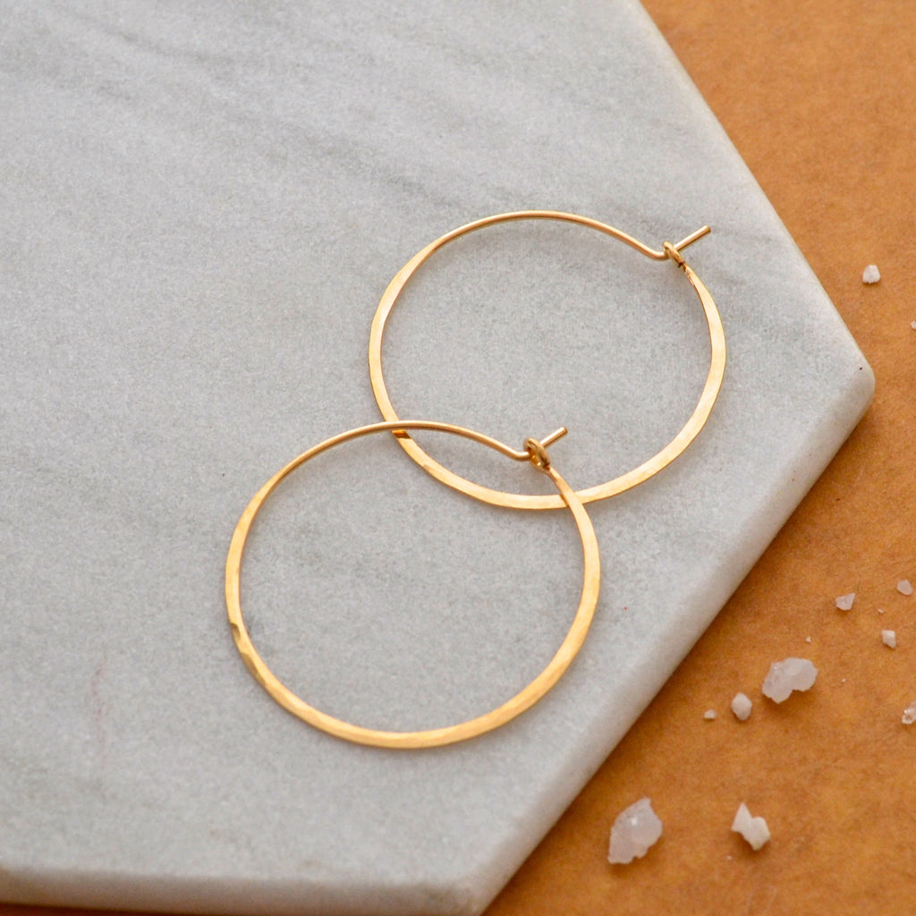 Small gold hoop earrings  gold huggie earrings  DEMICO  DEMICO  Jewellery