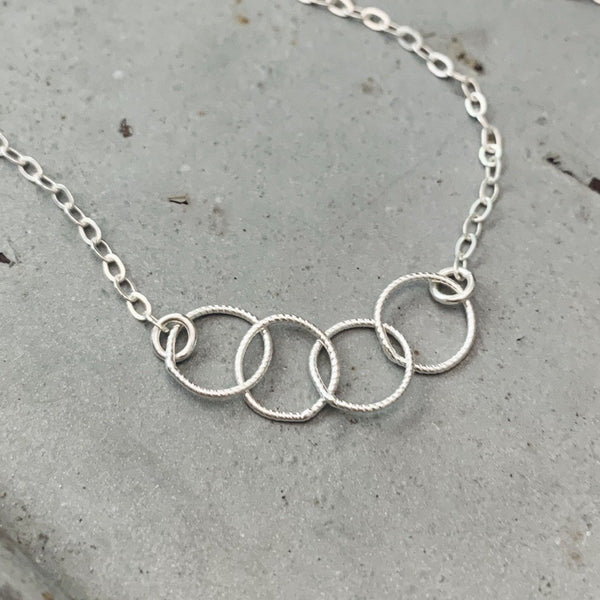 Quattro Bracelet - handmade interlocking four circle chain bracelet - Foamy Wader