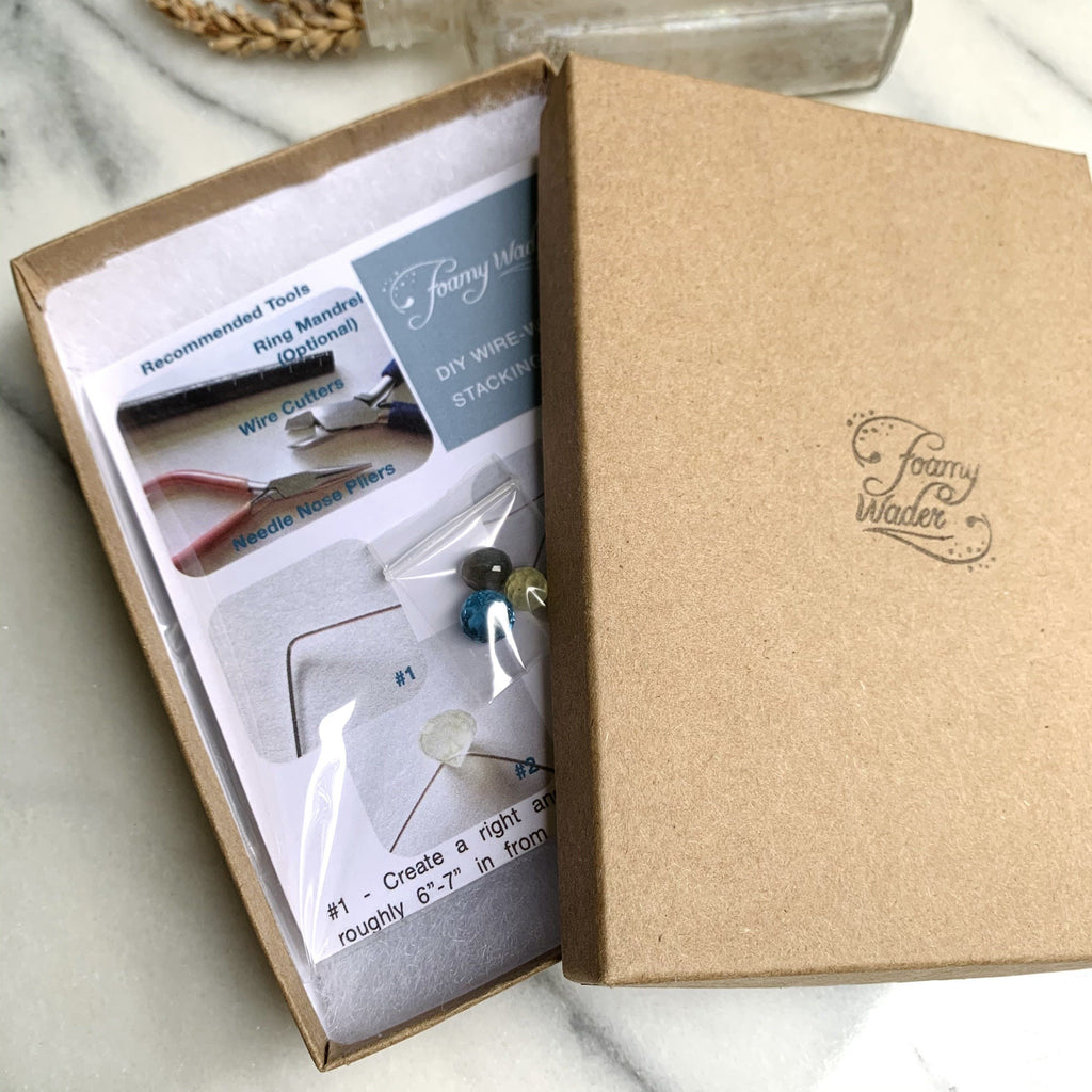 DIY Gemstone Stacking Ring Kit - 3 pack of do it yourself sterling sil ...