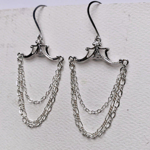 Aphrodite Earrings - mixed multi chain dangle earrings in gold or silver - Foamy Wader
