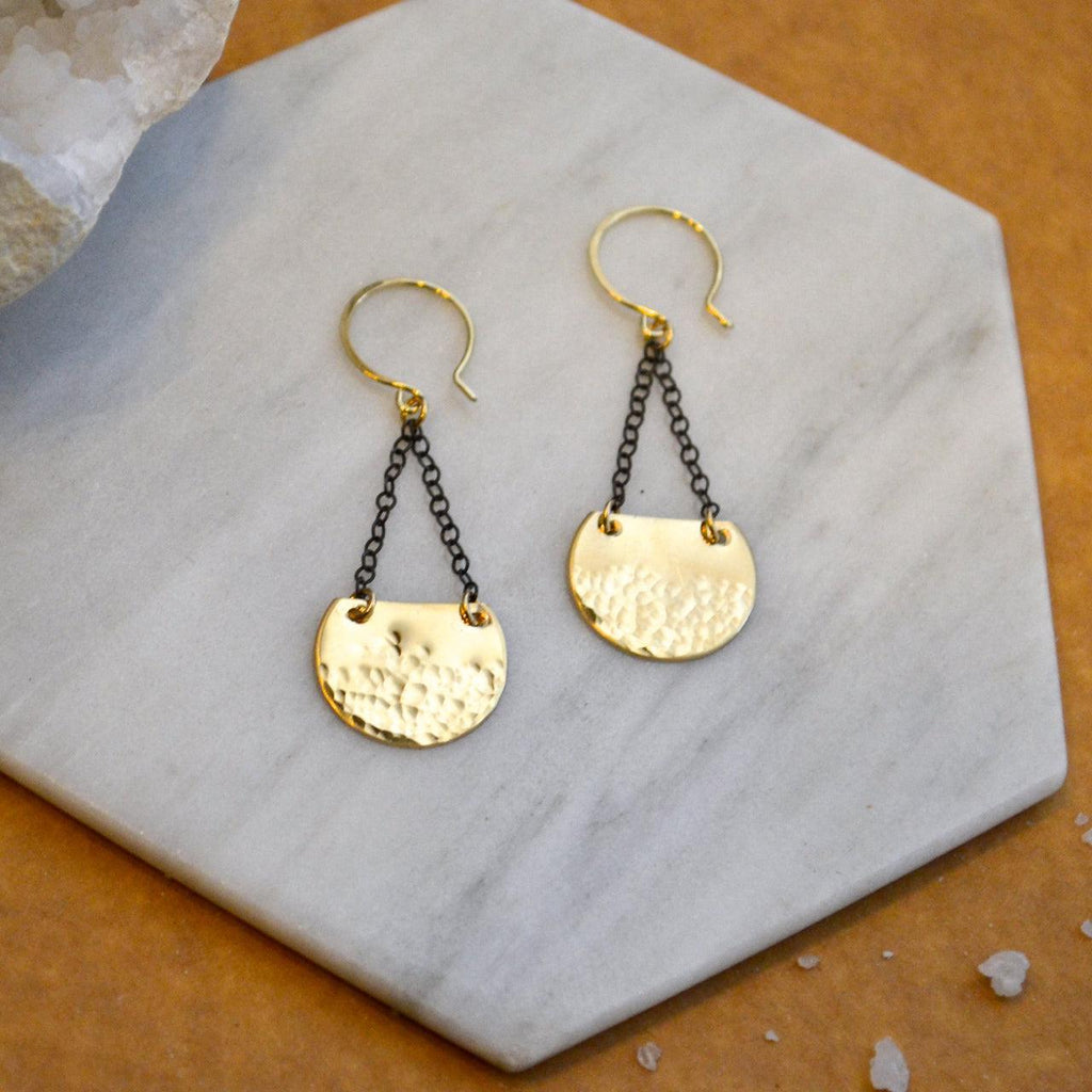 Barnacle Dangle Barnacle Earrings - handmade dappled half-moon nautical dangle earring ...