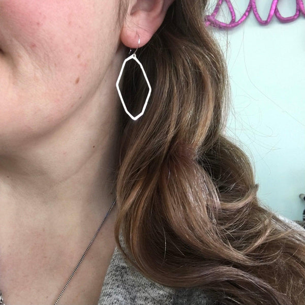 Polaris Earrings - handmade lightweight geometric north star earrings - Foamy Wader