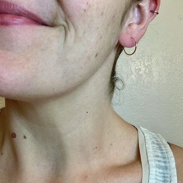 Sliver Hoop Earrings - handmade hammered small hoop earrings - Foamy Wader
