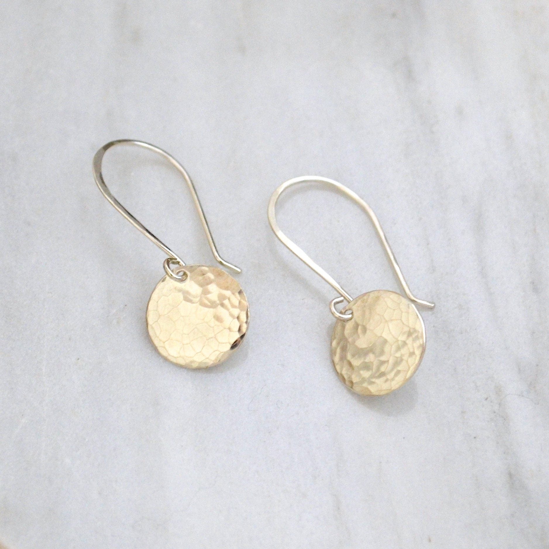 14k Hammered Gold Stud Earrings | S for Sparkle