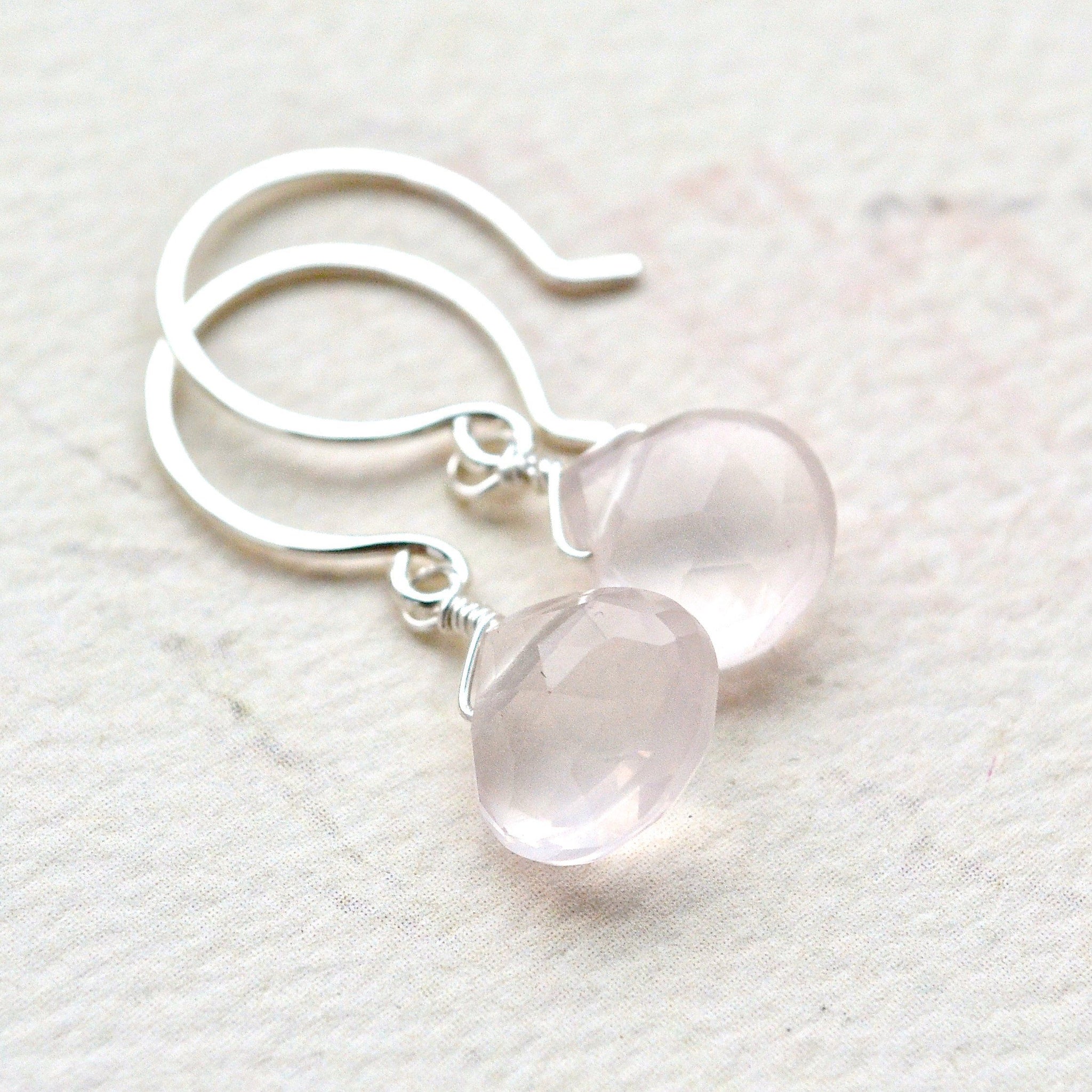 Rose Sorbet Earrings. Pink Quartz Sterling Silver Earrings / Pink Drop Earrings / Unique Silver Earrings / One offers of a Kind Earrings