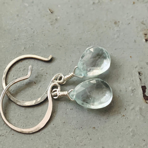 Safe at Sea Earrings - aquamarine earrings gemstone drops - Foamy Wader