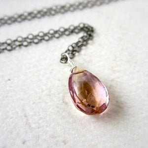 Lilac Necklace - pale purple ametrine gemstone solitaire necklace - Foamy Wader