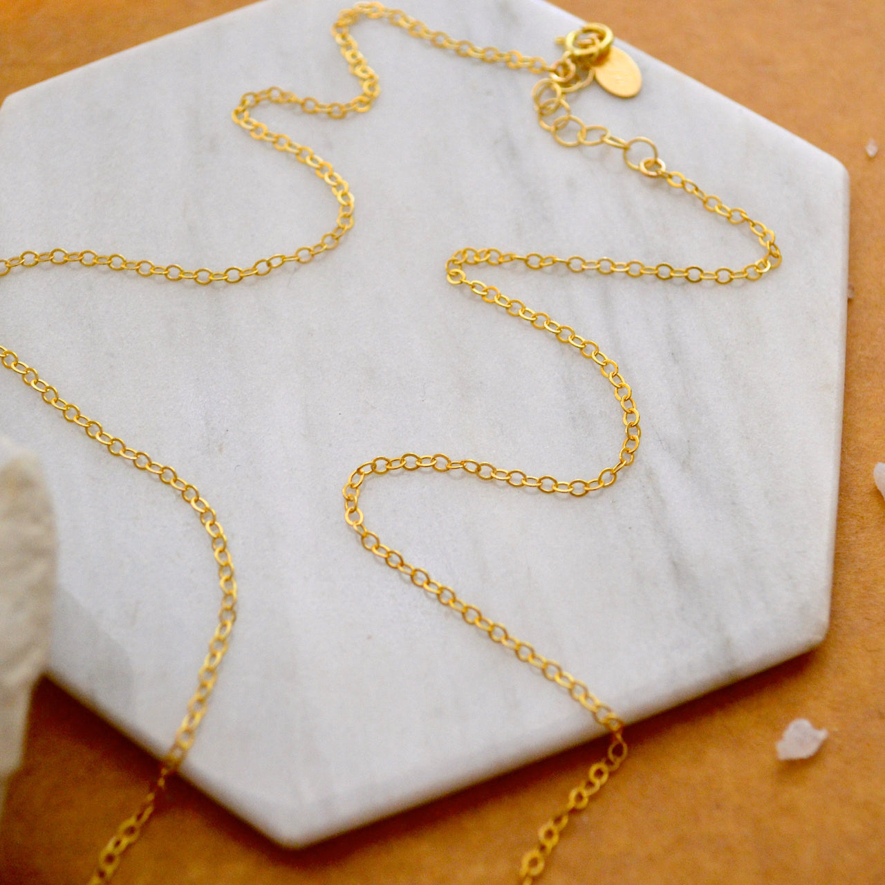 Simplicity Custom Chain Necklace - simple circle layering chain necklace - Foamy Wader