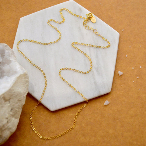 Simplicity Custom Chain Necklace - simple circle layering chain necklace - Foamy Wader