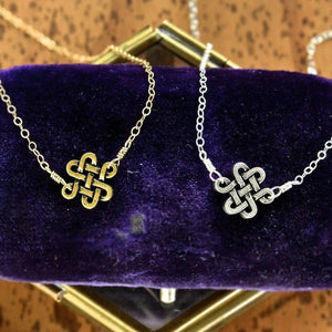 The Knot Necklace - handmade gold or silver endless knot necklace - Foamy Wader