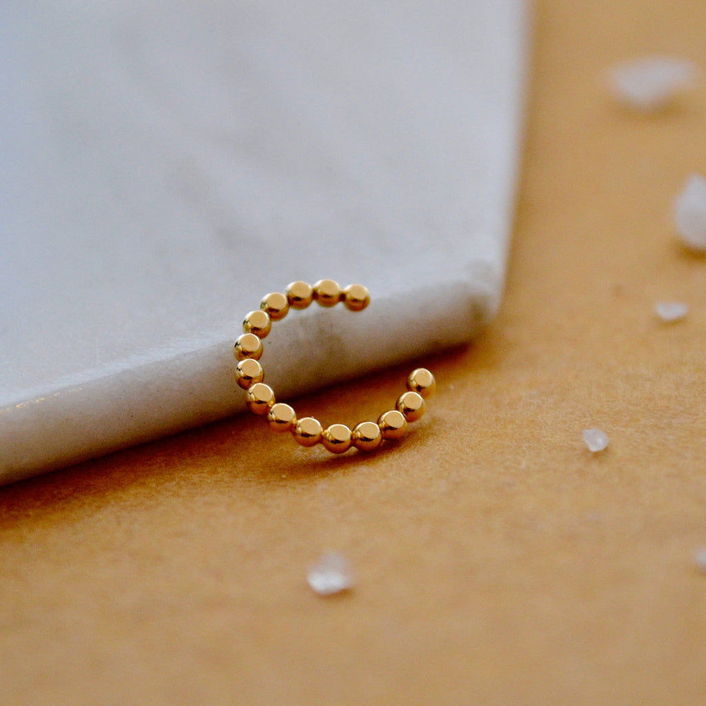 Snot Drop Rings Droplets Nose Cuff - handmade beaded wire septum cuff fake nose ring ...