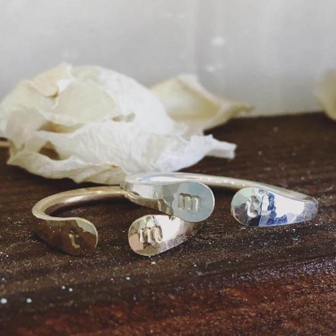 Custom Initial Ring open face double initial ring signet monogram ring ...