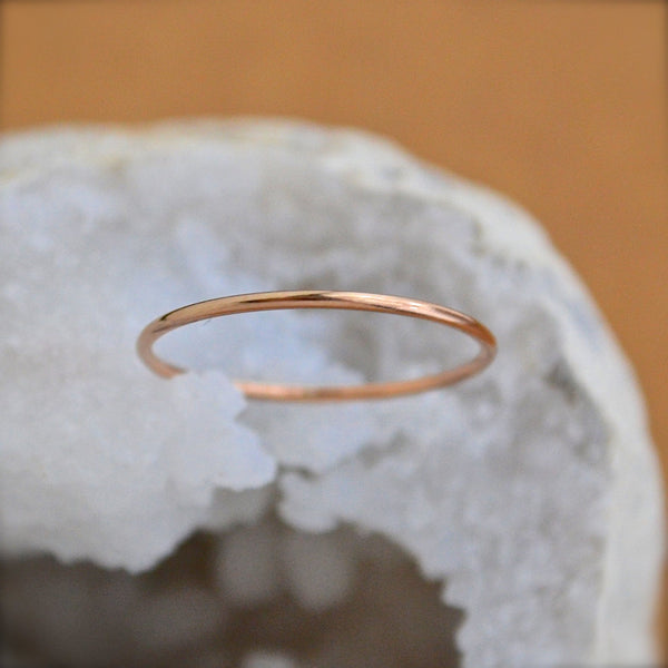 Eternity Ring - classic thin round stacking ring in precious metals - Foamy Wader
